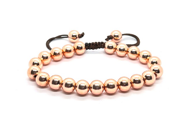 Copper Hematite Single Stone Dori Bracelet- 8 mm