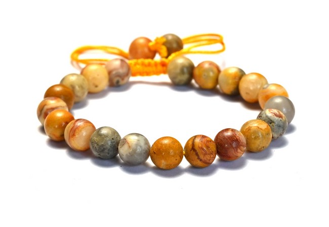 Crazy Lace Agate Single Stone Dori Bracelet- 8 mm