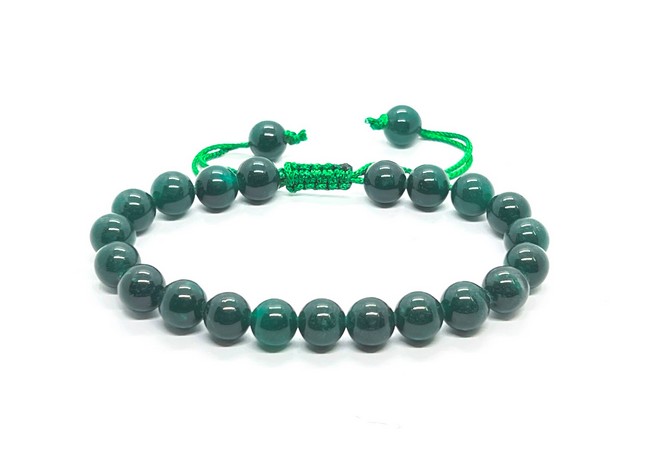 Green Jade Single Stone Dori Bracelet- 8 mm