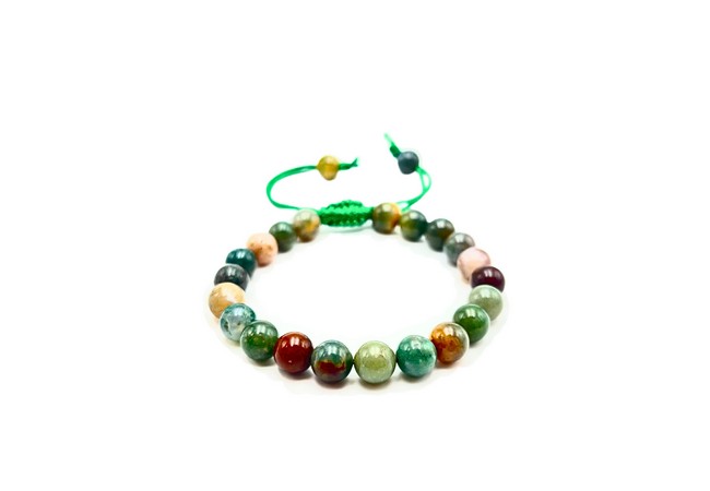 Indian Agate Single Stone Dori Bracelet- 8 mm