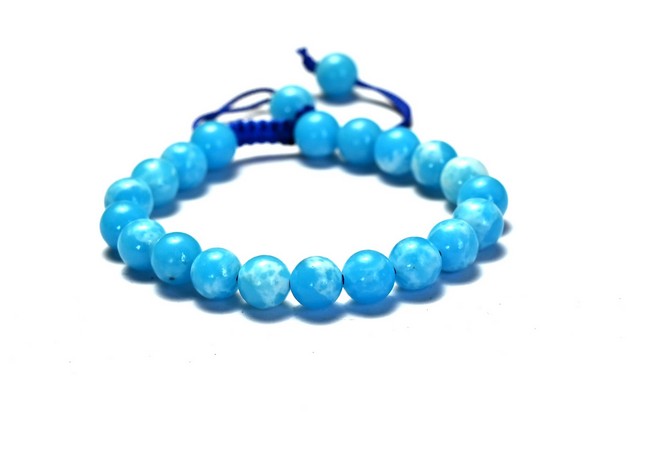 Larimar Single Stone Dori Bracelet- 8 mm