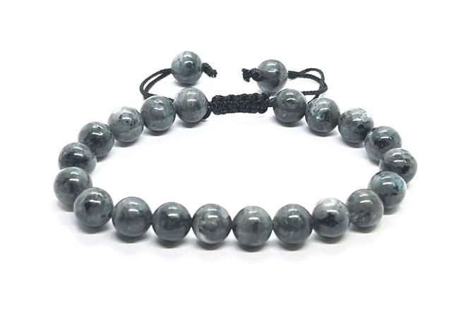 Larvikite Single Stone Dori Bracelet- 8 mm