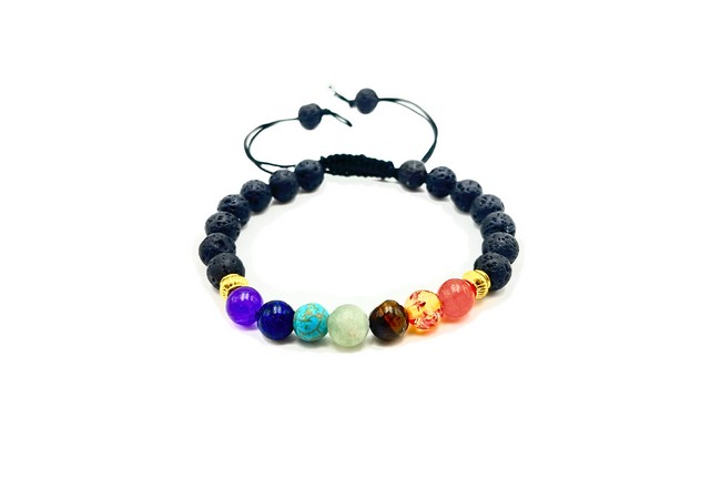 Lava Chakra Single Stone Dori Bracelet- 8 mm