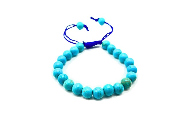 Synthetic Turquoise Single Stone Dori Bracelet- 8 mm