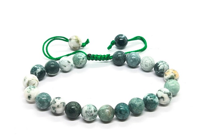 Tree Agate Single Stone Dori Bracelet- 8 mm
