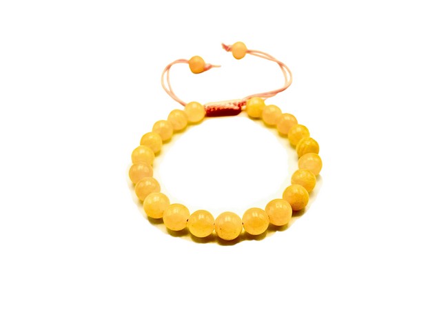 Yellow Calcite Single Stone Dori Bracelet- 8 mm